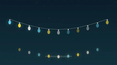 Christmas string lights garland twinkling ice loop Stock Footage 342614141