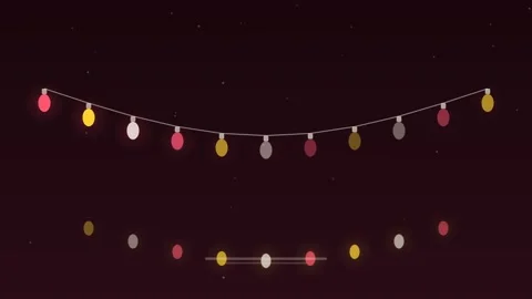 Christmas string lights garland twinkling crimson loop 스톡 동영상 342614170
