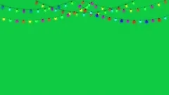 christmas string lights on a green scree... | Stock Video | Pond5