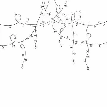 Christmas string lights, holiday decoration, festive garland, twinkling orn.. Stock Illustration