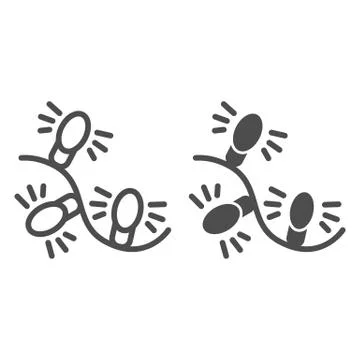 Christmas string lights line and solid icon, New Year concept, garland sign on Stock Illustration