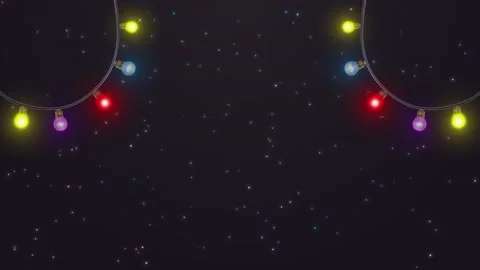 Christmas string lights, New Year, blinking, twinkling, Background animation Stock Footage 210485880