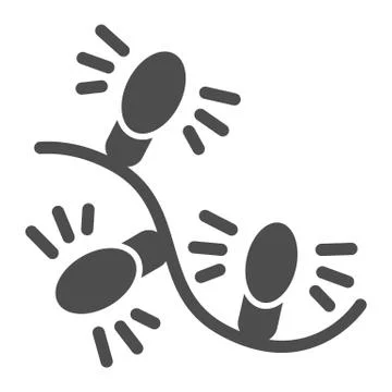 Christmas string lights solid icon, New Year concept, garland sign on white Stock Illustration