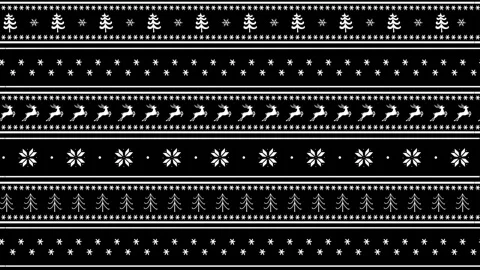Christmas Striped Animated Pattern with Christmas Elements. Christmas Loop Bg Stock Footage 340238029