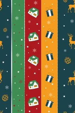 Christmas Striped Seamless Pattern. Stock Illustration