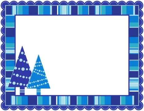 Christmas Stripped Frame 스톡 일러스트