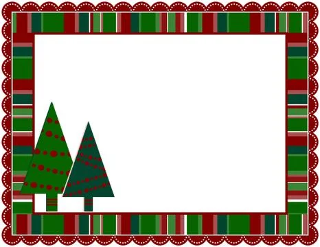 Christmas Stripped Frame 스톡 일러스트