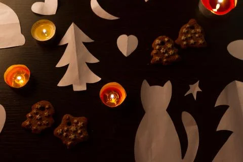 Christmas stuff on a table Stock Photos