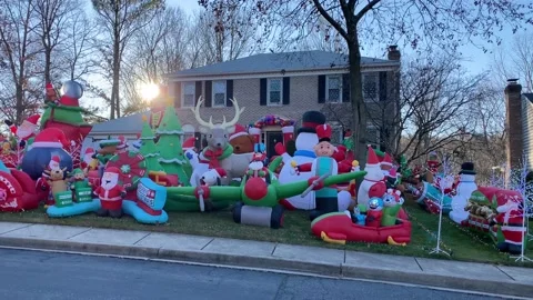 Christmas in the suburbs Stock Footage 166850897