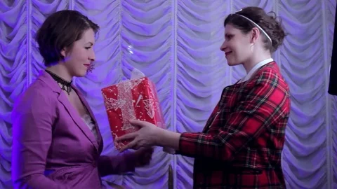 Christmas surprise gift Stock Footage 83584644