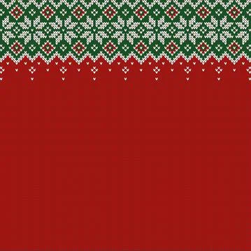 Christmas sweater background with copyspace. Vector knitted  pattern. Stock-Illustration