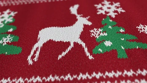 Christmas sweater with a deer Stock Footage 82649333
