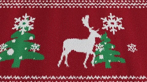 Christmas sweater with a deer2 Stock Footage 82649416