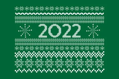 Christmas-sweater-pattern---2022 Stock Illustration