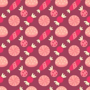 Christmas sweets pattern with candies and jelly Stock Illustration