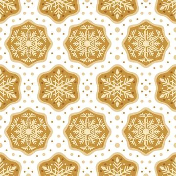 Christmas sweets pattern with gingerbread cookies. Bakery Stock Illustration