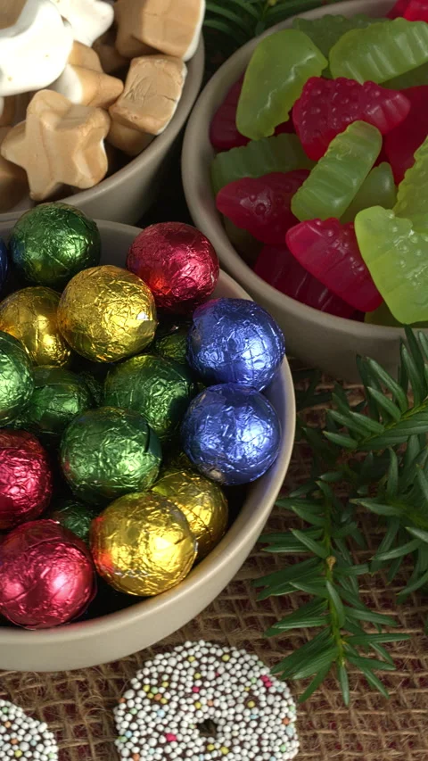 Christmas sweets. Vertical video. Stock Footage 282108821