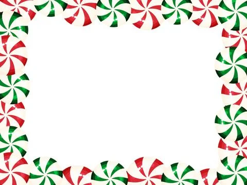 Christmas Swirl Lollipops Pattern Rectangle Frame Illustrazione stock