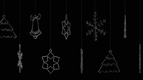 Christmas symbols. A perfect background. Include alpha and z-bufer channel. Stock Footage 119394336
