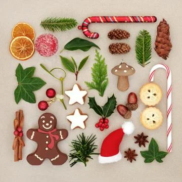 Christmas Symbols Sampler Stock Photos