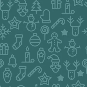 Christmas symbols seamless pattern simple vector illustration Illustrazione stock