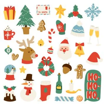 Christmas symbols vector set Stock Illustration