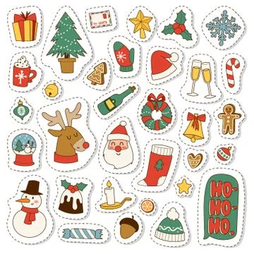 Christmas symbols vector set. Stock Illustration