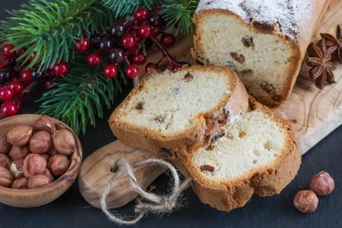 Christmas table with cake Stock Photos