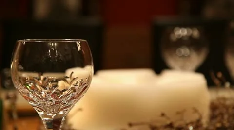 Christmas table CU RL pan near focus RT v3 Stock-Footage 18125994