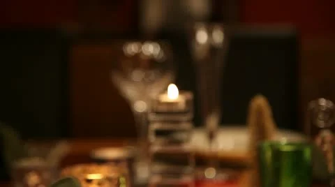 Christmas table CU RL pan near focus RT v4 스톡 동영상 18127291