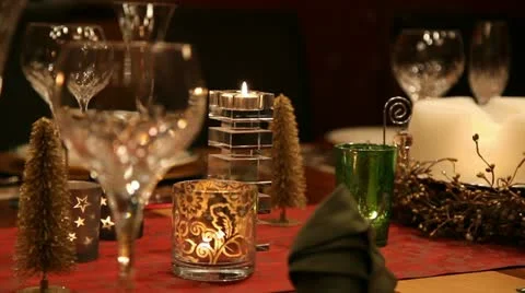 Christmas table CU static 스톡 동영상 18128919