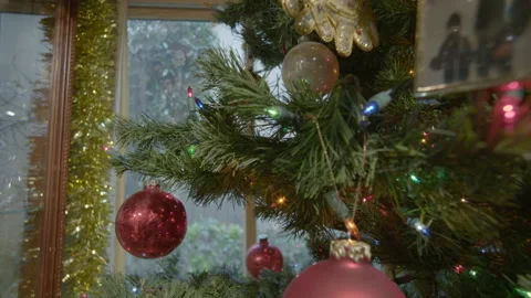 A christmas table decorated for dinner Stock Footage 149032770