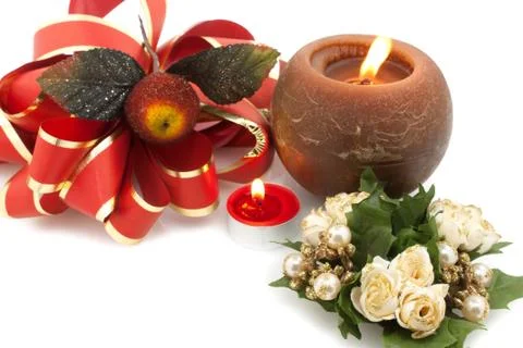 Christmas table decorations Stock Photos