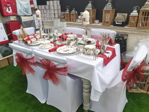 Christmas Table Decorations Stock Photos