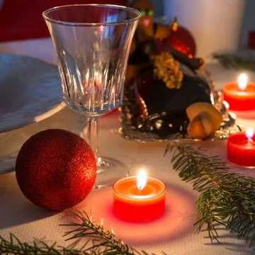 Christmas table deko Stock Photos