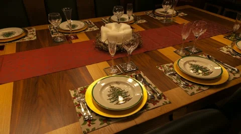 Christmas table dressing time lapse track 스톡 동영상 17189055