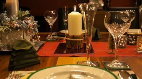 Christmas table finished CU track time lapse 스톡 동영상 17196295