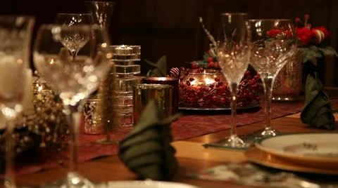 Christmas table MS static 스톡 동영상 18137217