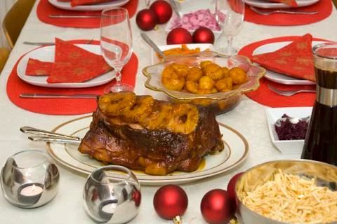 Christmas table Stock Photos