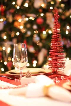Christmas table Stock Photos