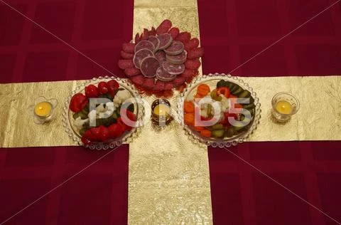 Christmas table Stock Photos