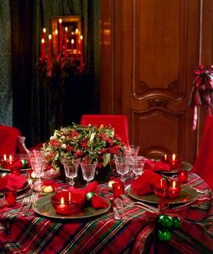 Christmas table Stock Photos