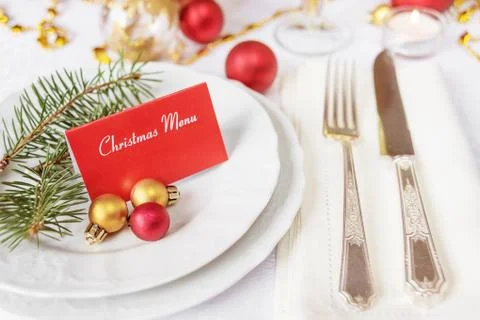 Christmas table Stock Photos