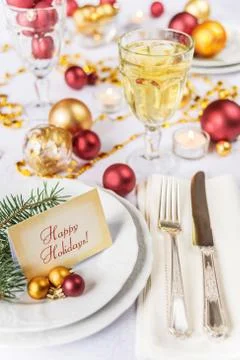 Christmas table Stock Photos