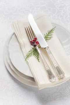 Christmas table Foto stock