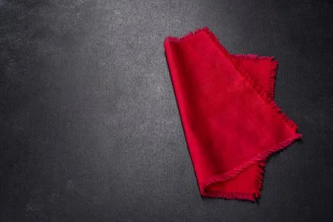 Christmas table setting with empty black ceramic plate, fir tree and black .. Stock Photos