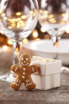 Christmas table setting Stock Photos