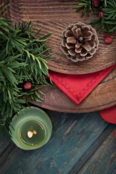 Christmas table setting Stock Photos