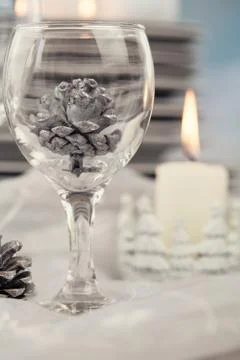 Christmas table setting Stock Photos