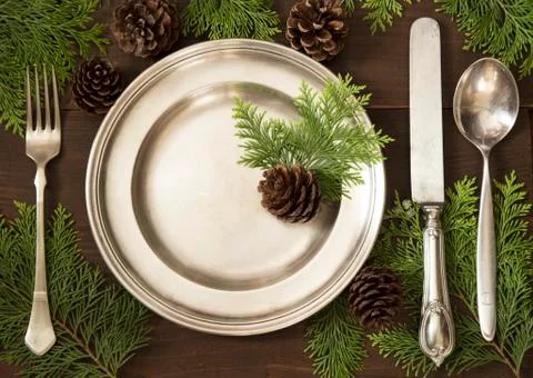 Christmas table setting Фото